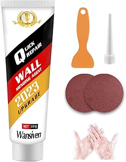 Cr&egrave;me de R&eacute;paration Murale, Enduit de Rebouchage Imperm&eacute;able et &agrave; S&eacute;chage Rapide, Enduit de Rebouchage P&acirc;te de Murs qui R&eacute;pare Efficacement les Rayures, Trous, Fissures, Graffitis Sur les Murs (1)