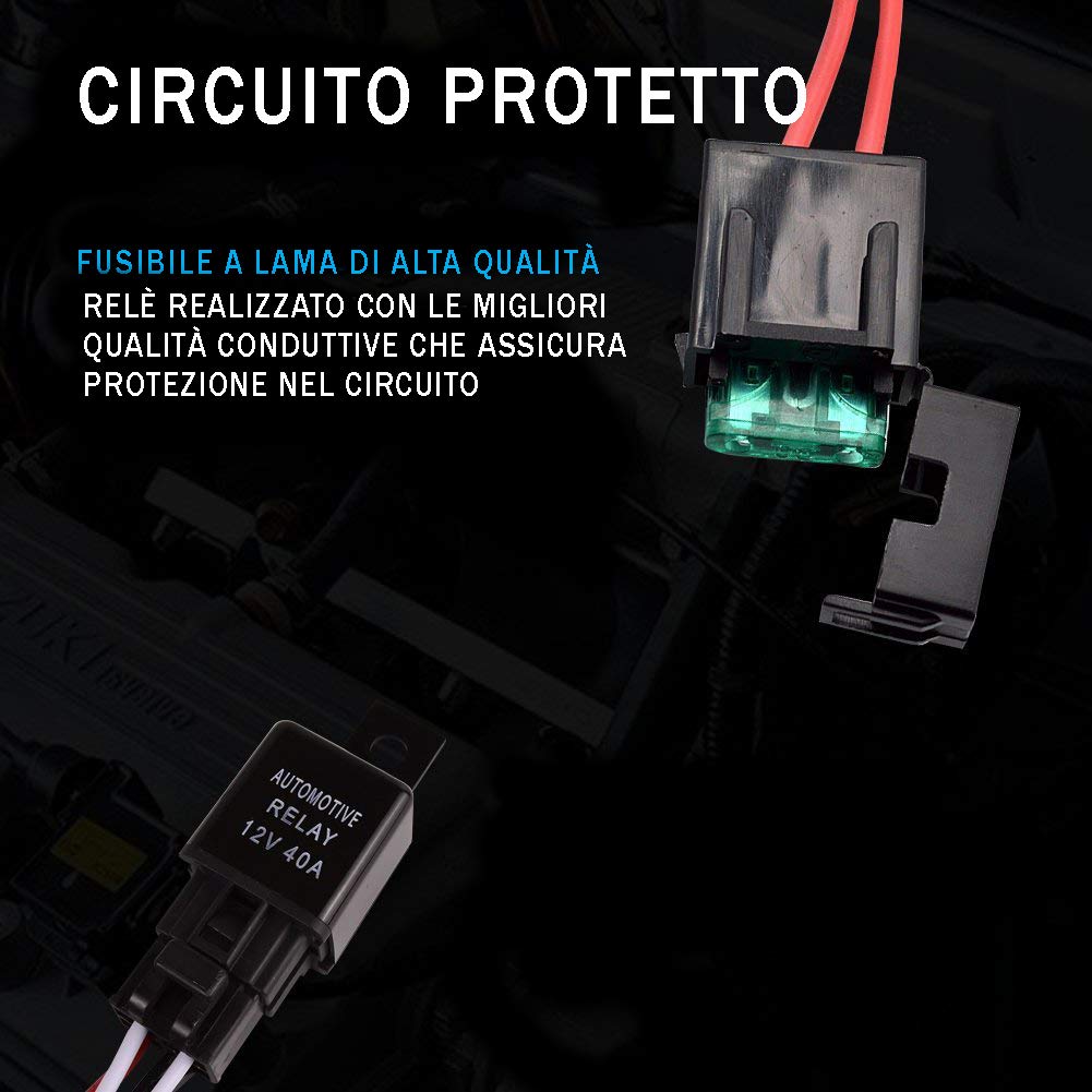 Faretti LED 40W OMOLOGATI E9 IP67 + Staffa faretti addizionali supplementari sottobecco R 1200 GS 2004-2013 Standard Adventure + KIT cablaggio centralina
