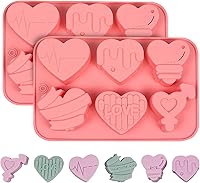 Vista 1 de Molde de corazón de silicona para chocolate, moldes para dulces de San Valentín, forma de corazón para jabón, cubitos de hielo, resina, cera