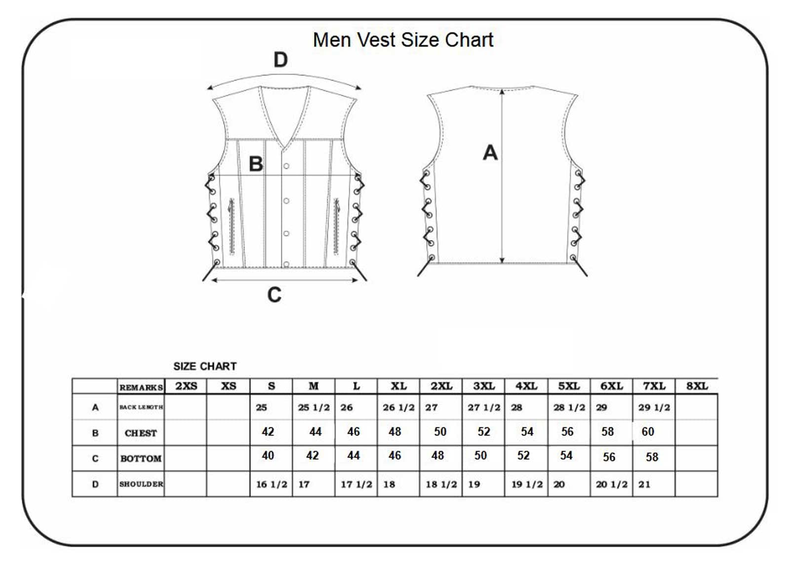 Men's Premium Leather Motorcycle Vest,Black,Size - XL, 2611-00-BLK-XL