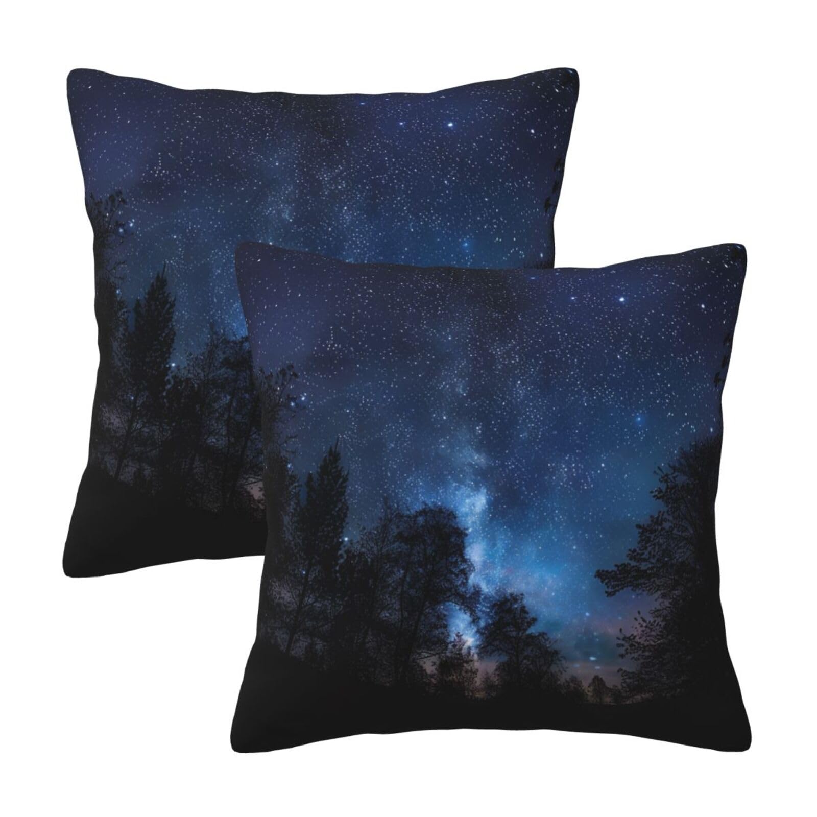 kkvhhyuo tree at night Print Pillow Covers Set of 2, Square Decorative Cushion Covers with Hidden Zipper, Throw Pillow Cases for Living Room Sofa Bed Chair, 40x40 cm