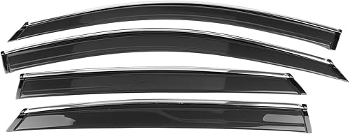 IKON MOTORSPORTS Cinta externa en visera de ventana compatible con Honda Accord Sedán 2018-2025, acrílico estilo fábrica de 0.087 in sin pintar con