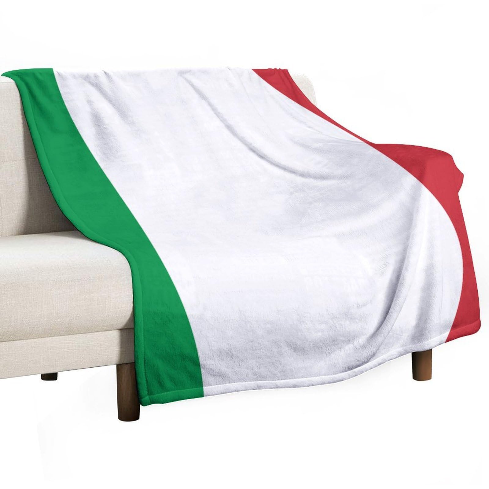 Hxwokrum Flannel Blanket, Italy Flag Throw Blanket for Couch Sofa Bed Office, Soft And Comfortable Without Pilling
