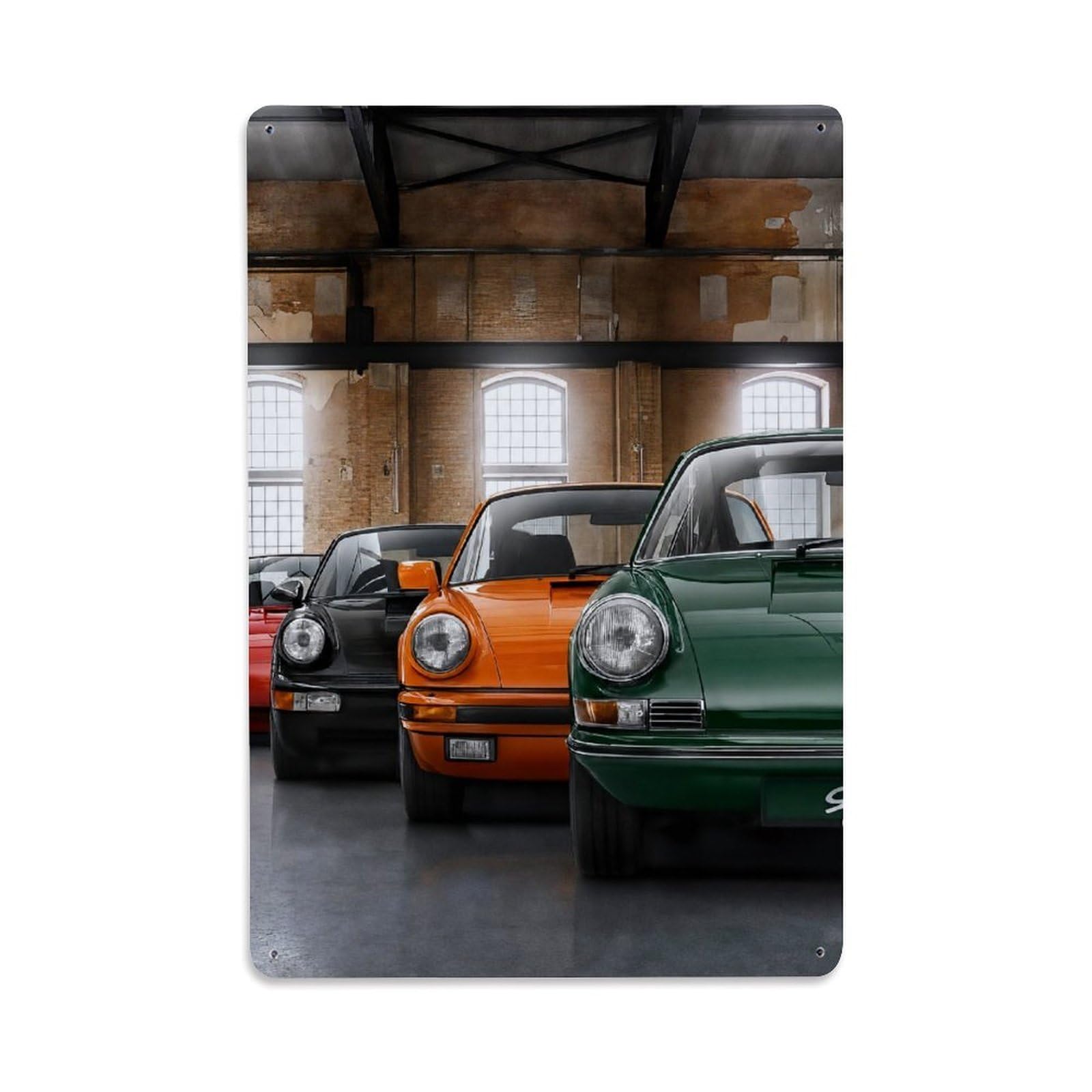 Vintage Retro 911 G Series 901 930 Turbo Racing Visual Culture Metal Tin Sign Plaque Wall Decor for Cafe, Man Cave, Club Bar, Office, Home Garden Round Metal Poster 8x12Inch