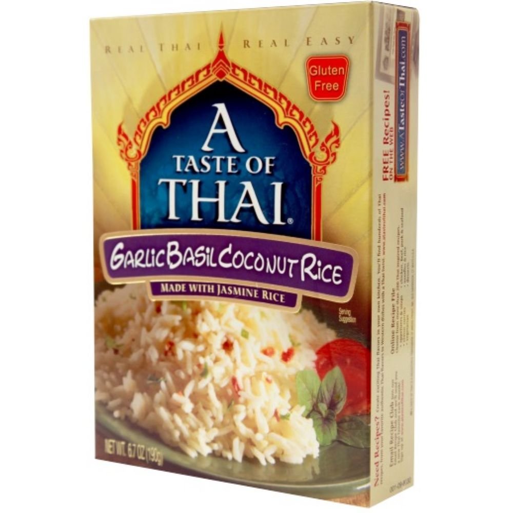 A Tast of Thai Rice Garlic Coconut Basil, 6.7 ounce each -- 12 per case.
