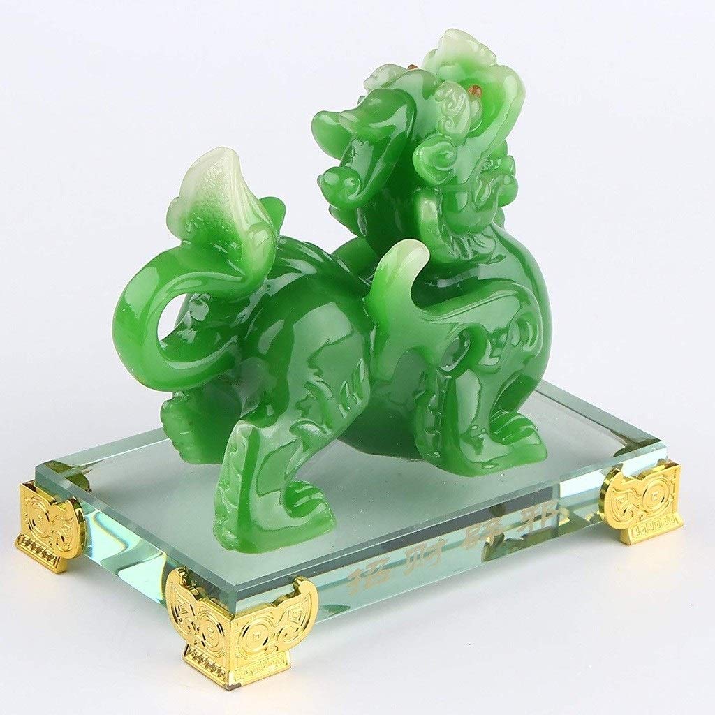 Statua Feng Shui, Feng Shui Gr80een Pi Yao/Pi Xiu Ricchezza Porsperity Statua r Soggiorno Feng Shui Mascotte Razione domestica Regalo di benedizione