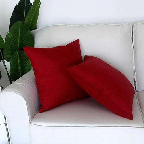 Miniatura 3 de Artcest Juego de 2 fundas de almohada decorativas de lino para cama, para sofá, duradera, moderna, elegante, cómoda funda de cojín para sofá, 16 x