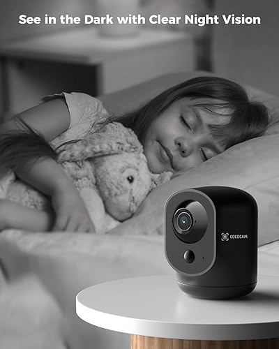 Miniatura 6 de COCOCAM Cámara de seguridad 2K para interiores con batería de 5200 mAh, cámara WiFi, inalámbrica para monitor de bebémascotaseguridad del hogar,