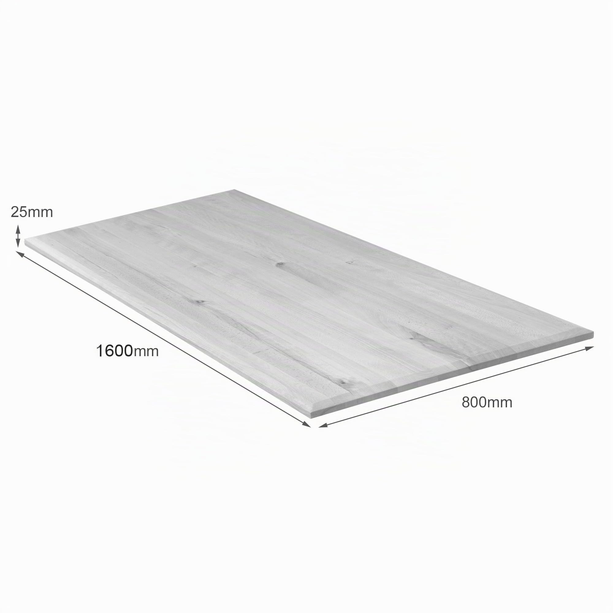 boho office® Schreibtischplatte, Tischplatte – 160 x 80 x 2,5 cm in Wildeiche Massivholz mit Parkettöl veredelt, seidenmatt