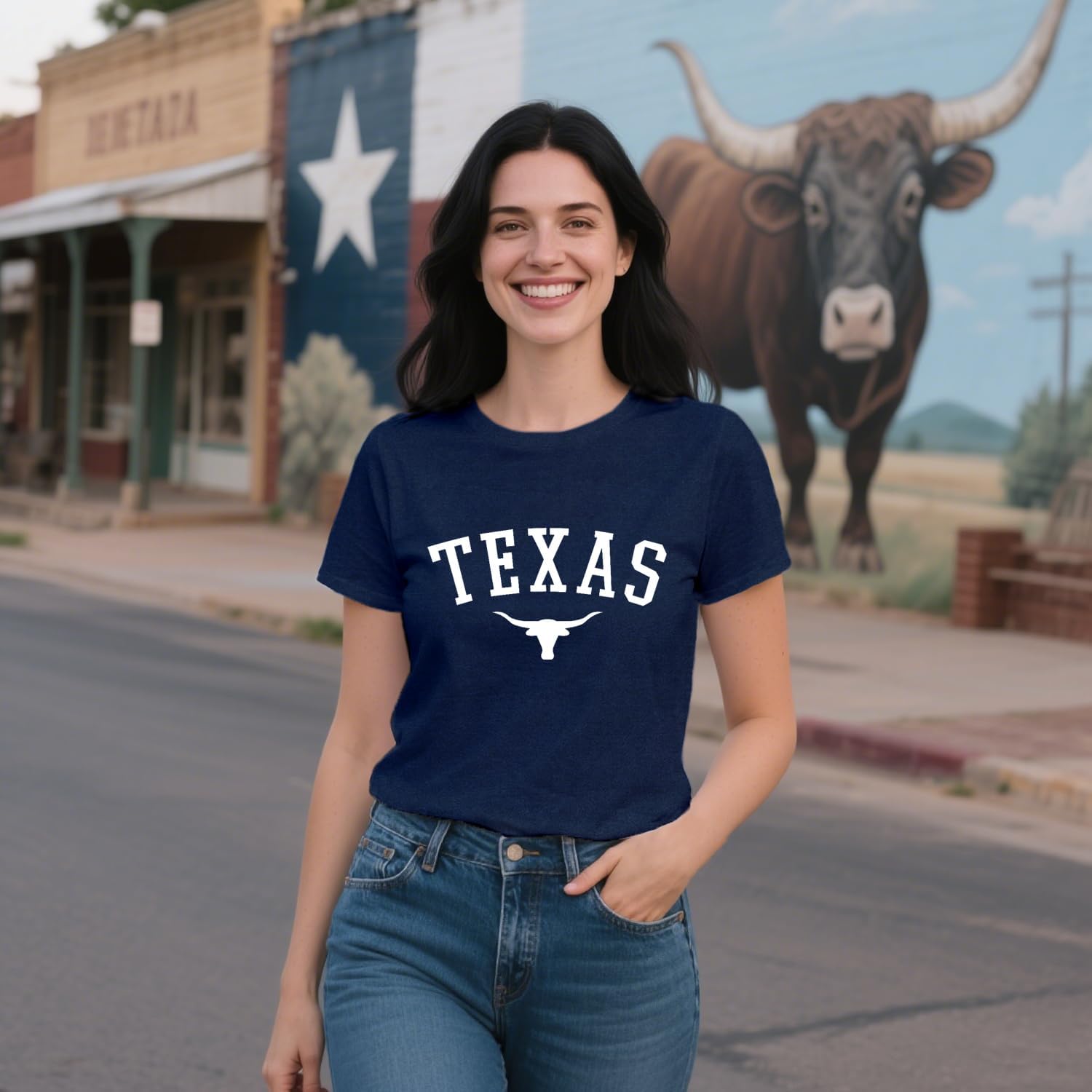 Texas Shirts for Women Texas State Longhorn T-Shirt Casual Texans Pride Cowgirl Tee Tops - Image 4