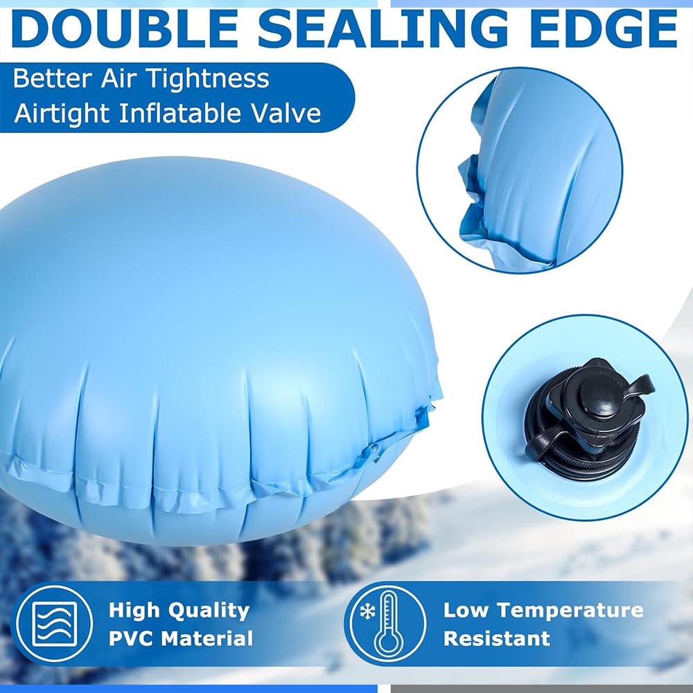 Cojín de Aire de Piscina,Cojín de Piscin 120 ×120CM para Invierno,Cojín de Piscina Cobertor,Almohadas de Aire para Piscinas-con 15M Cuerda de Equilibrio-para Cubre Piscina,Protección contra el Frío