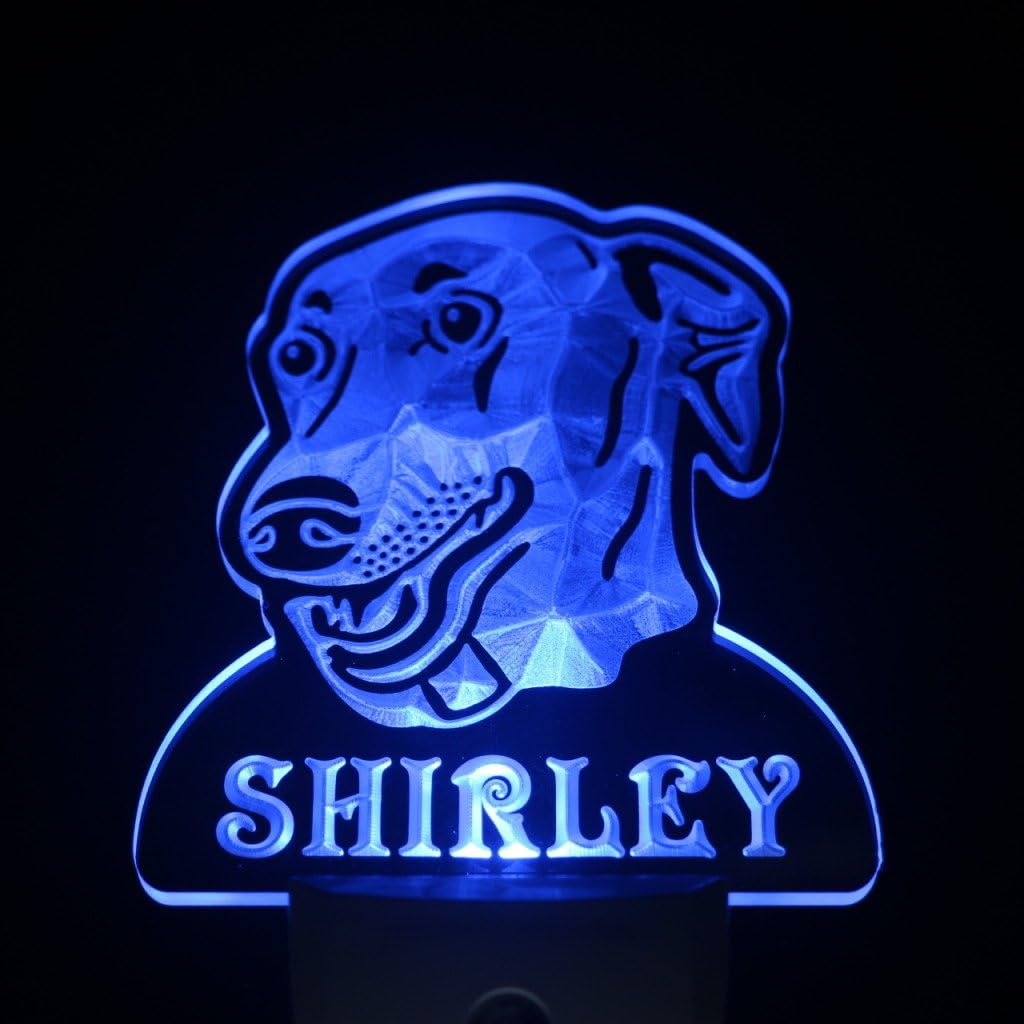 ADVPRO ws1071-tm Greyhound Dog Personalized Night Light Name Day/Night Sensor LED Sign