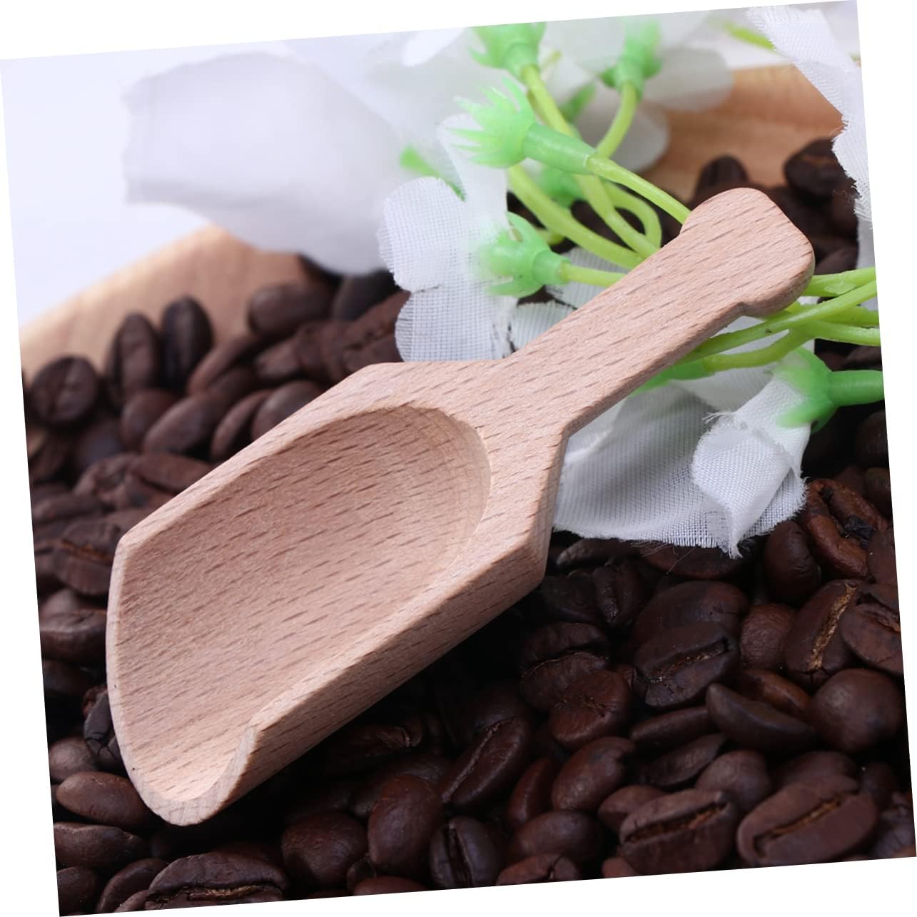 8pcs Beech Tea Spoons Flat Handle Salt and Powder Scoops for Tea House Kitchen Use Alternative to Utensils