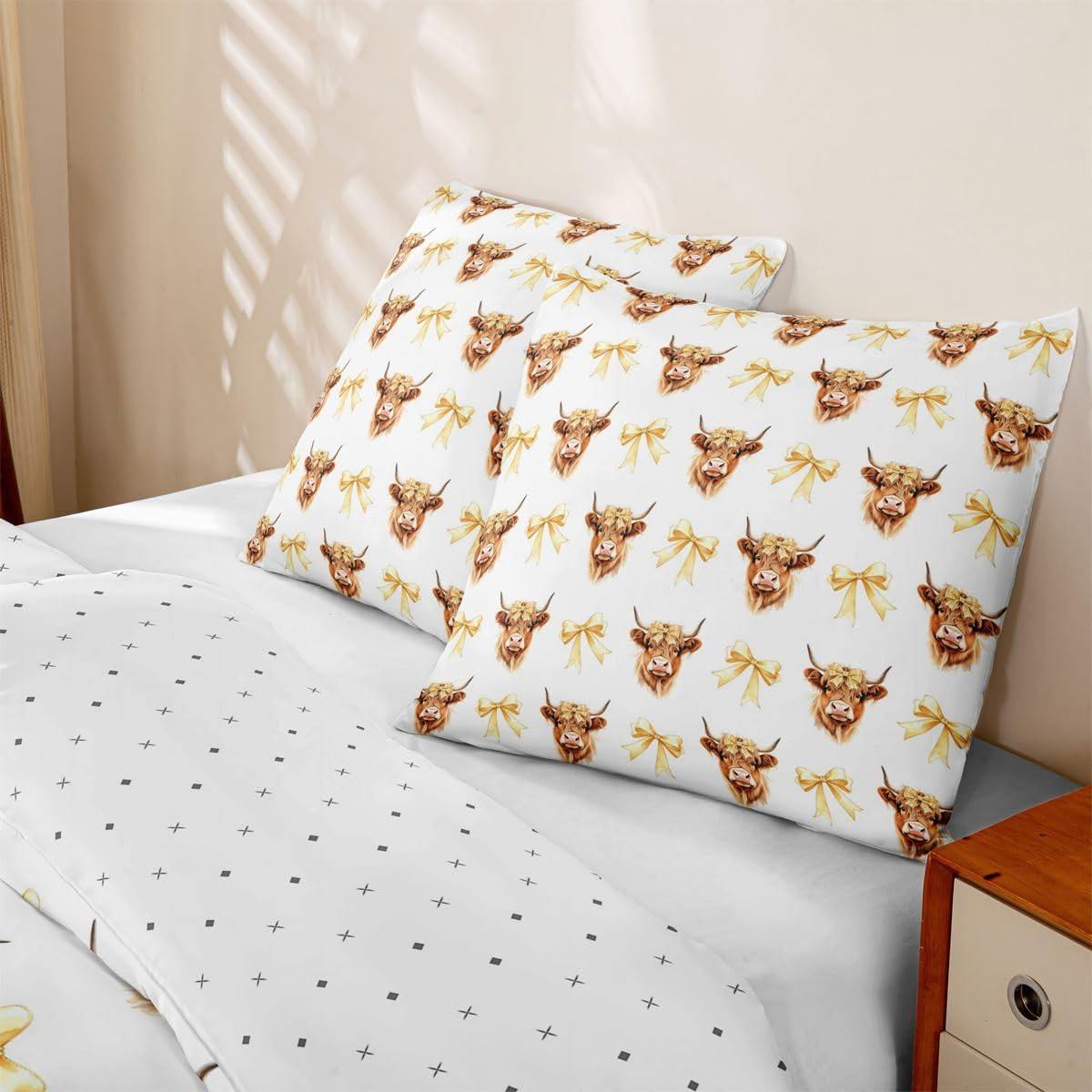 Homewish Kawaii Hochland Rind Bettwäsche 135x200 Set 4teilig