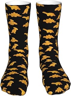 Cute Dinosaur Chicken Nuggets Socks,Sport Crew Socks for Women Men,Funny Socks for Cosplay,Parade,Hiking 16 inch