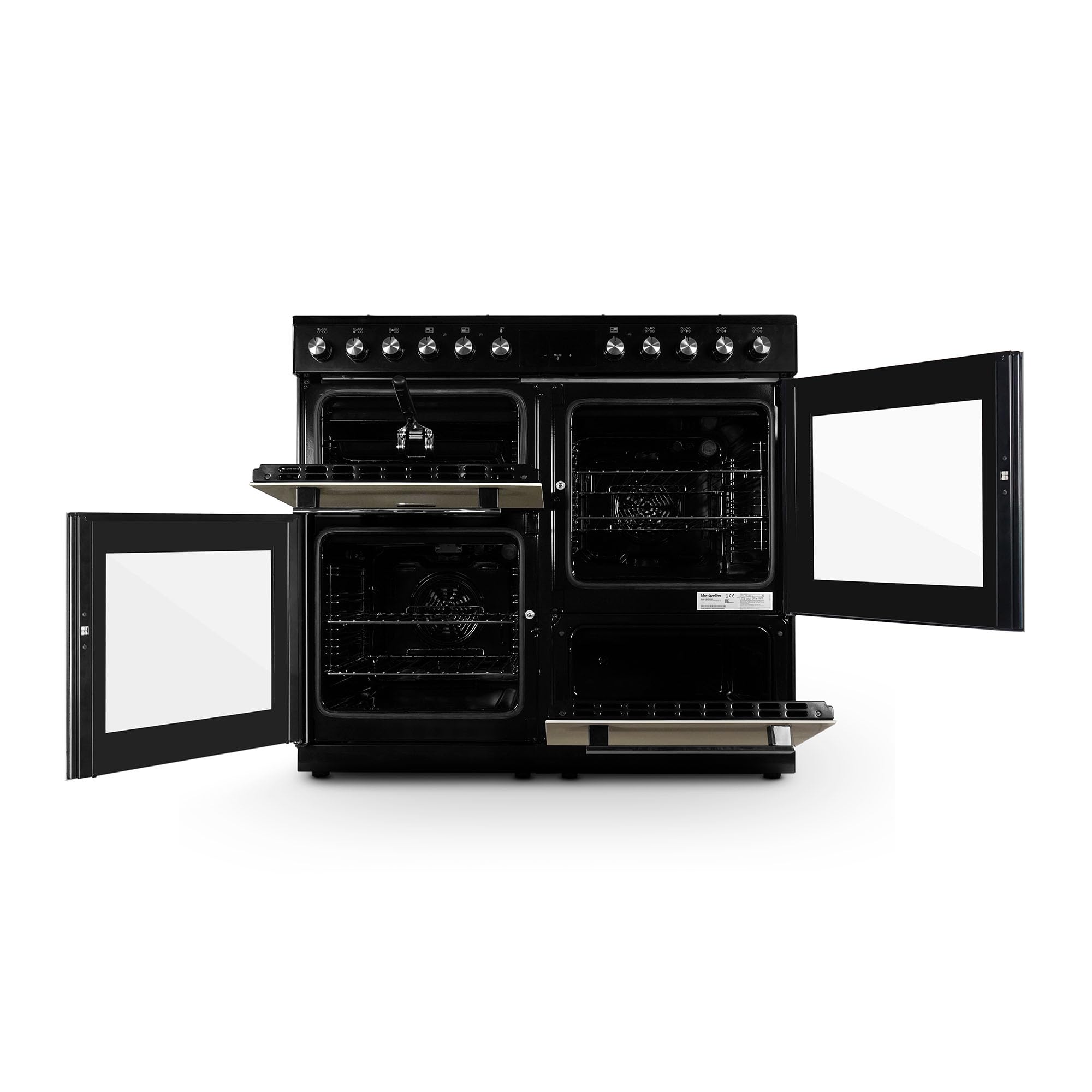 Montpellier MDFRC100C 100cm Dual Fuel Range Cooker – Cream – 7 Gas Burners, 2 Electric Ovens, Separate Grill, Cast Iron Pan Supports — view 2