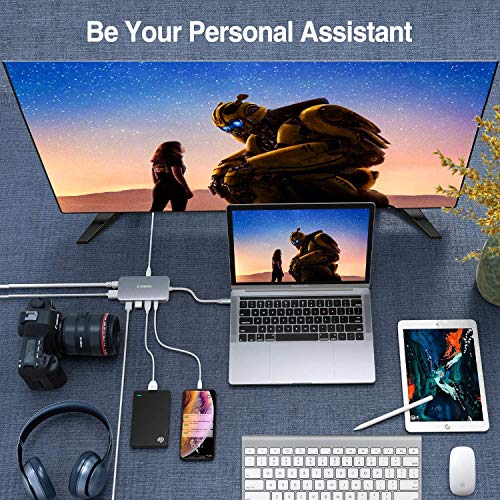 VANMASS Aluminum USB C Hub, 9 in 1 USB C Adapter with 4K HDMI, RJ45 Gigabit Ethernet, 4 USB 3.0 Ports, TF/SD 3.0 Card Reader, 100W PD Charging Port for MacBook Pro/Air & More USB C Devices