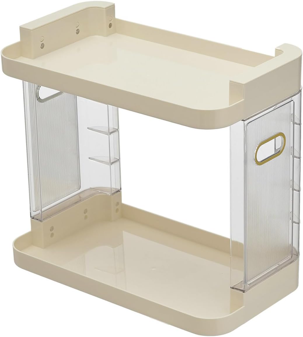 Bathroom Counter Organizer Countertop Storage 2-Tier, Kitchen Organizer Tray，Multi-Purpose Vanity Shelf Organizer，GT0528WK