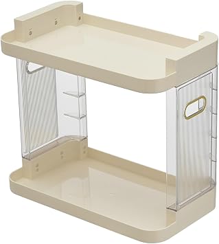 Bathroom Counter Organizer Countertop Storage 2-Tier, Kitchen Organizer Tray Multi-Purpose Vanity Shelf Organizer GT0528WK