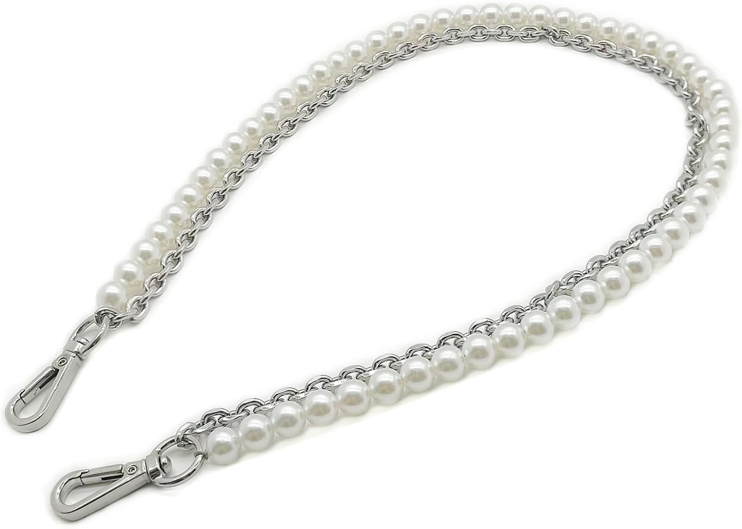 Model Worker 31.5" Imitation Pearl Chain Purse Strap Replacement Handbag Shoulder Bag Clutches Chain Strap with Metal Buckles (Gold)