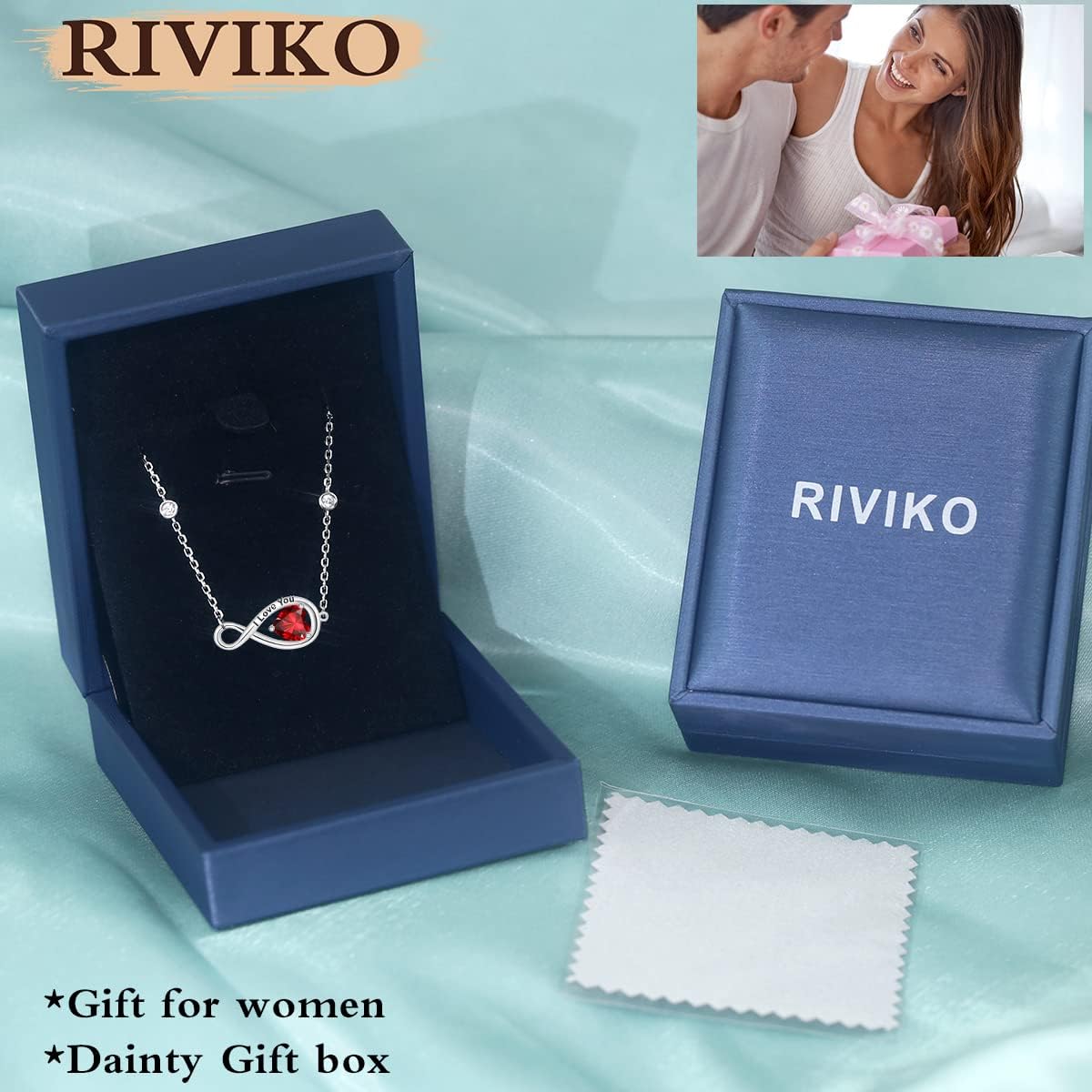 RIVIKO Infinity Heart Symbol Charm Bracelet for Women Engraved Bracelets 925 Sterling Silver With Red Zirconia Adjustable Link Birthday Anniversary Christmas Valentine's Day Jewelry Gift for Women Mom Wife Girls Sister: Clothing, Shoes & Jewelry