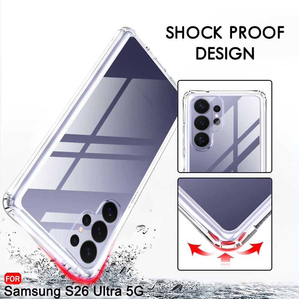 TheGiftKart for Samsung S26 Ultra Case, Clear Hard Back Cover, Hybrid Shockproof Galaxy S26 Ultra Back Cover (PC & TPU, Transparent) — Amazon image 4