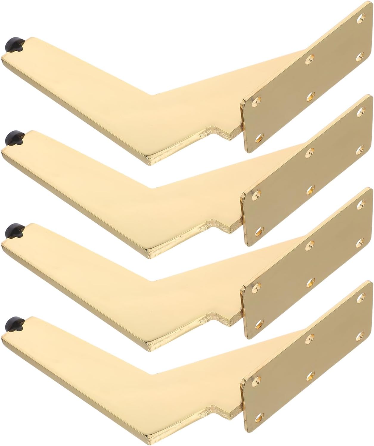 TEHAUX 4pcs Gold Cabinet Feet Steel Furniture Legs 15cm Metal Side Mount Sofa Table Legs Angled Furniture Hardware for Sofas Tables DIY Replacement