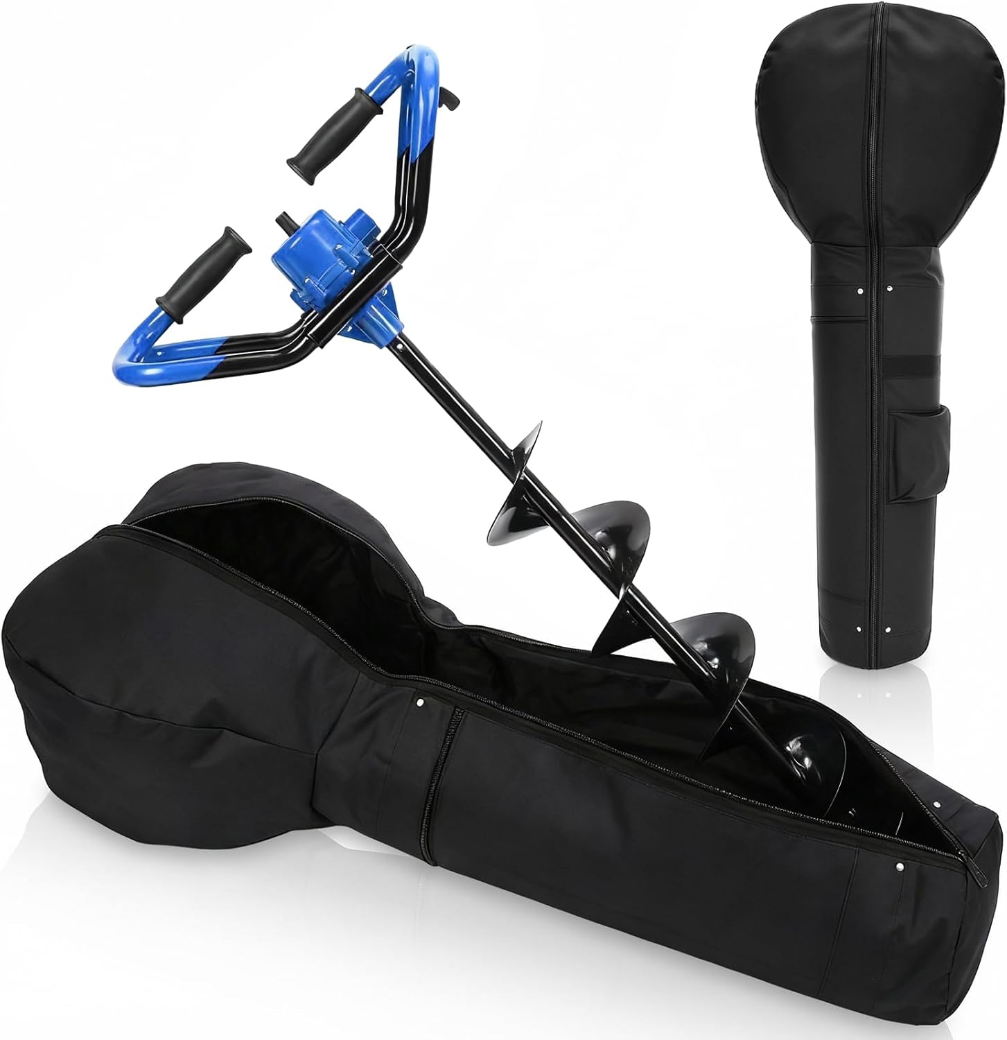 Vincreem Ice Auger Carrying Bag for Ice Fishing Accessory Compatible with All Augers, Standard, Only Bag(Black)