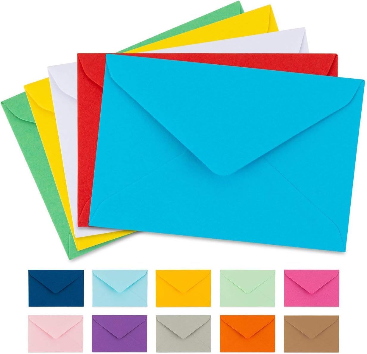 Colorful Envelopes 5" x 7" Assorted Colors 105 Pack Envelopes for Invitations, Birthday, Graduation, Baby Shower, Greeting Card : Office Products