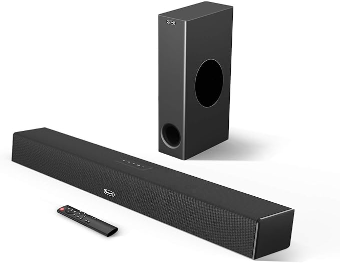 Sound Bar with Subwoofer, BESTISAN 150 Watt 2.1 Channel