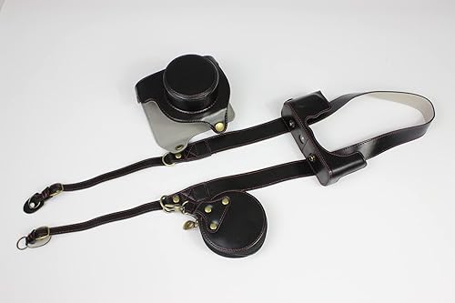 Funda X-E4, hecha a mano de piel sintética para cámara Fujifilm, Fuji X-E4, XE4, XF, lente F2.8, versión de apertura inferior + correa para el Negro