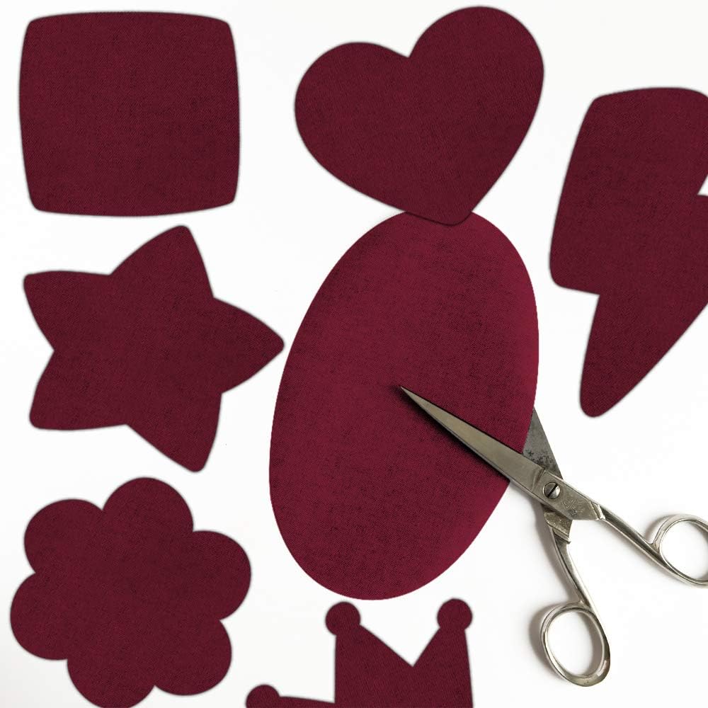 6 Piece Knee Patches Bordeaux. Iron Pads to Protect Your Clothes and Repair of Trousers, Jackets, Sweaters, Shirts. 16 x 10 cm. RP18 - Image 3