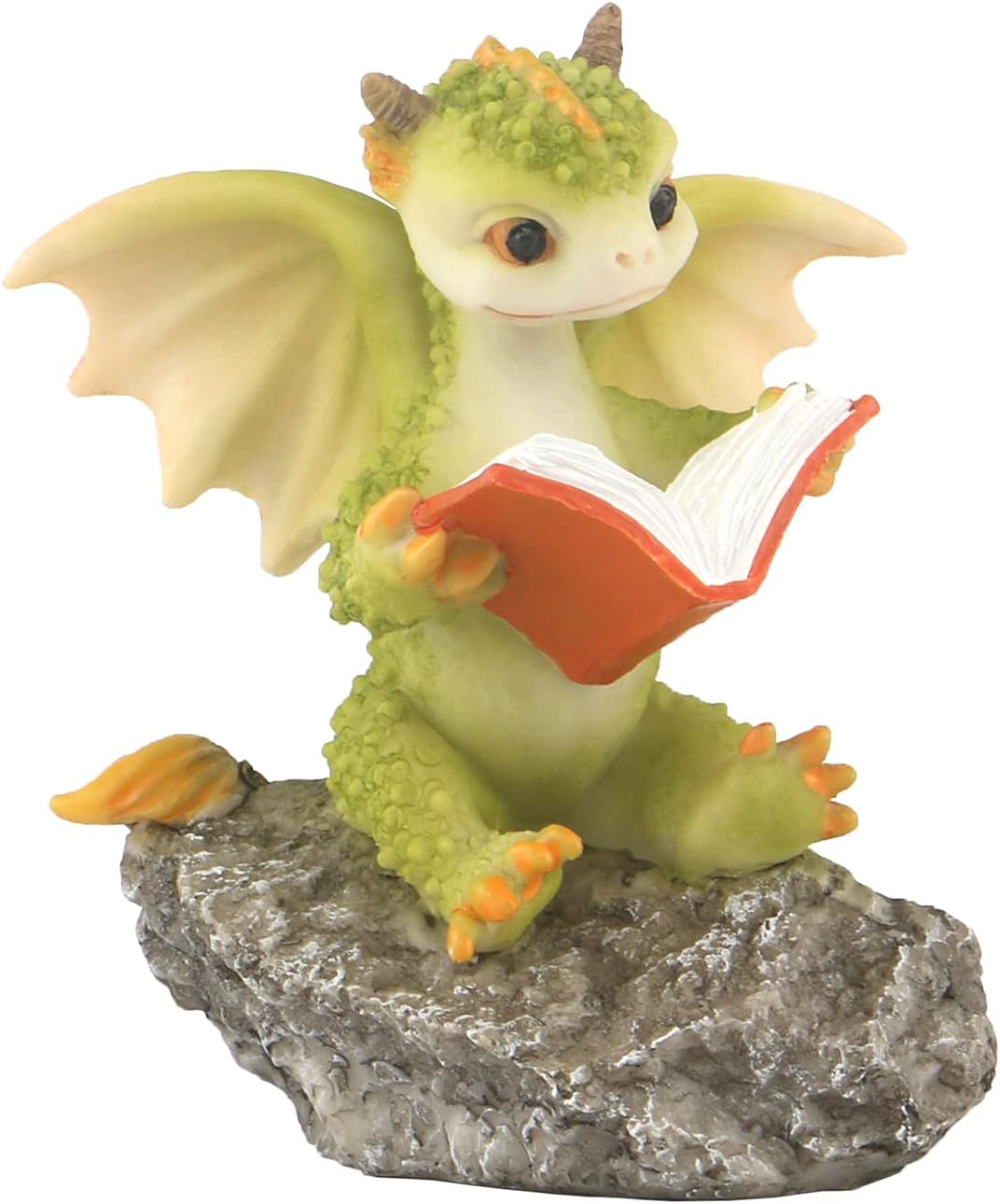 - Dragon Figurine Ornament Design Accessories Desktop (Dragon Reading On a Stone)