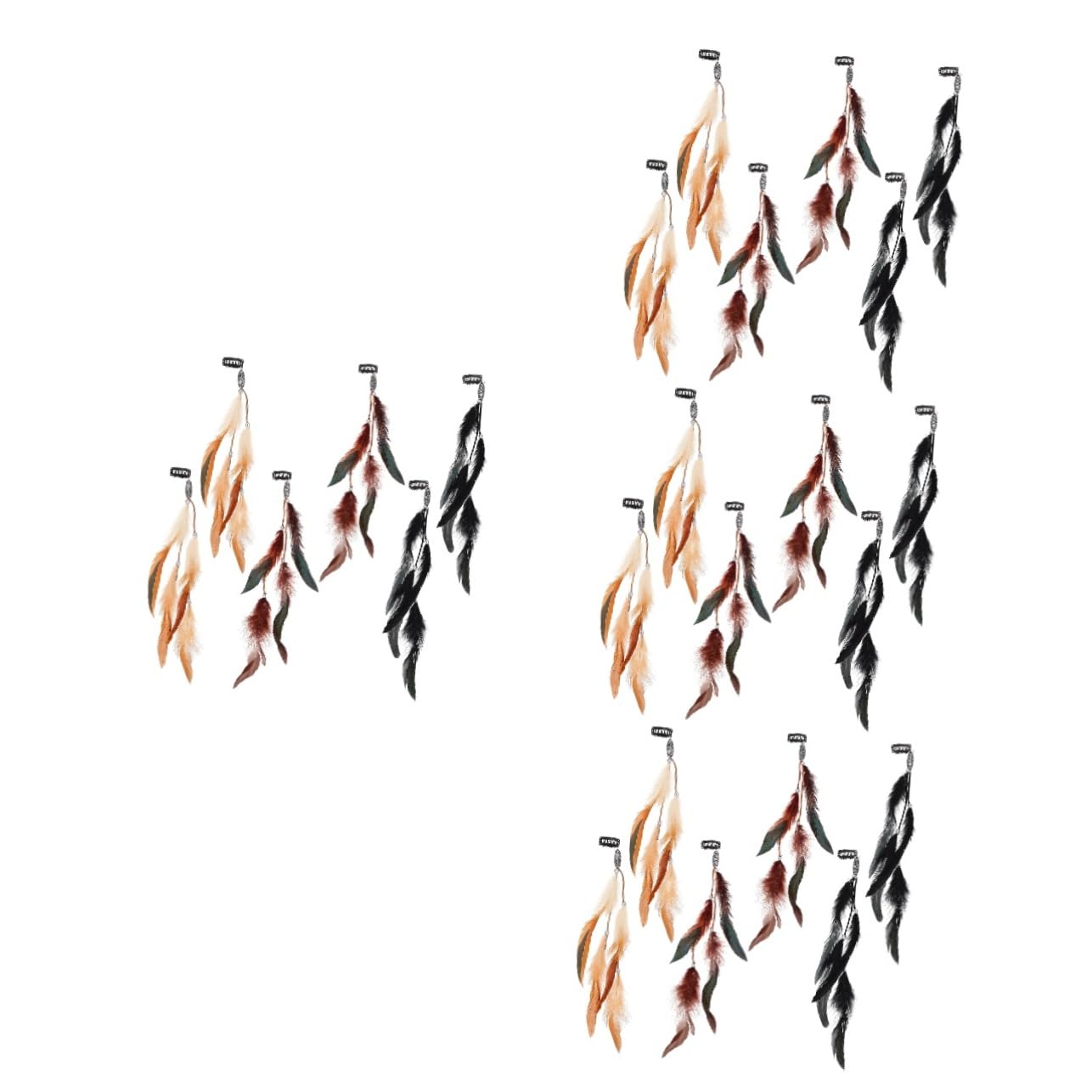 Plume avec clips extensions cheveux pour coiffure bohème chic de fête - 8