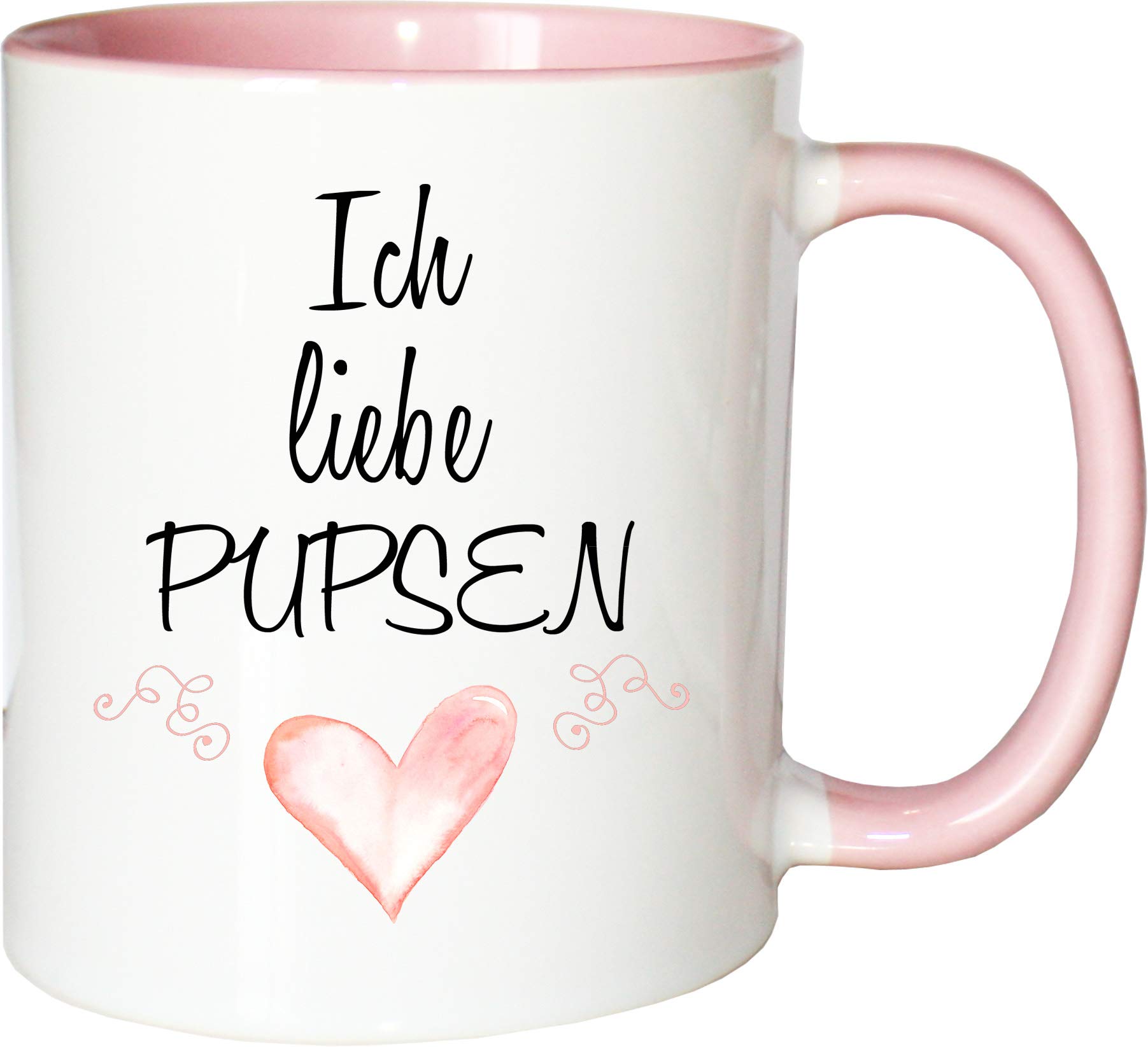 Tazza Pixxprint J.Roxx 300 Ml Con Scritta Tedesca 'Mama & Papà...'. Ceramica Bianca, Lavabile In Lavastoviglie E Microonde.