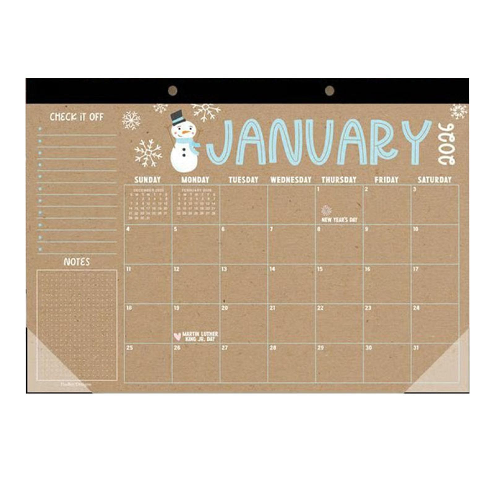 2026-2027 Desk Calendar - with 18-Month Layout Monthly Planner with Notes Section, Corner Page Holders & Wall-Mount Options for Office, Home, School & Scheduling (C) (A)