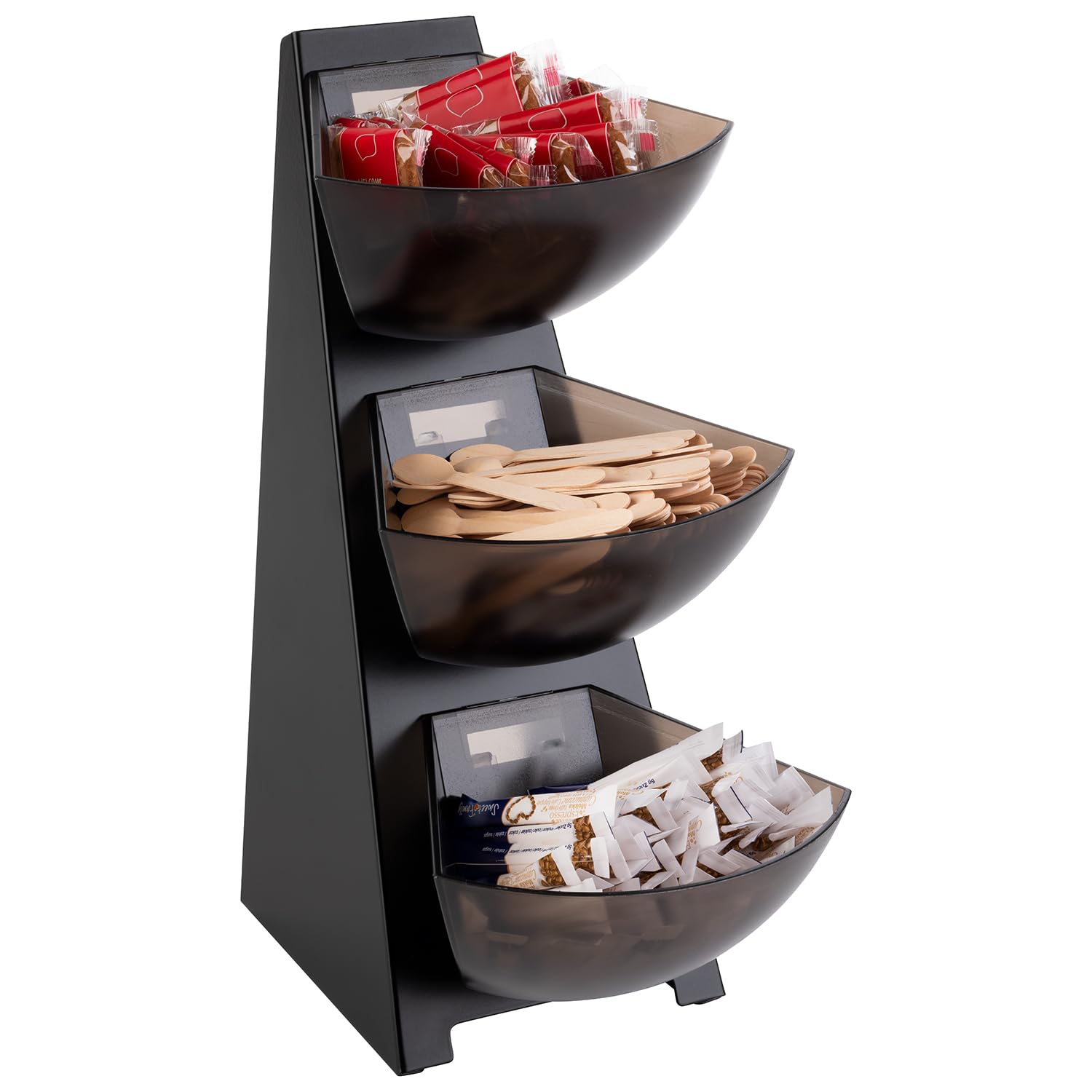 APS 11413 Multi-Rack, Küchenregal, Gestell aus 18/0 Edelstahl, Portionsschütte aus Kunststoff, Portionsspender, Volumen pro Schütte 1 Liter Inhalt, 3-stufig