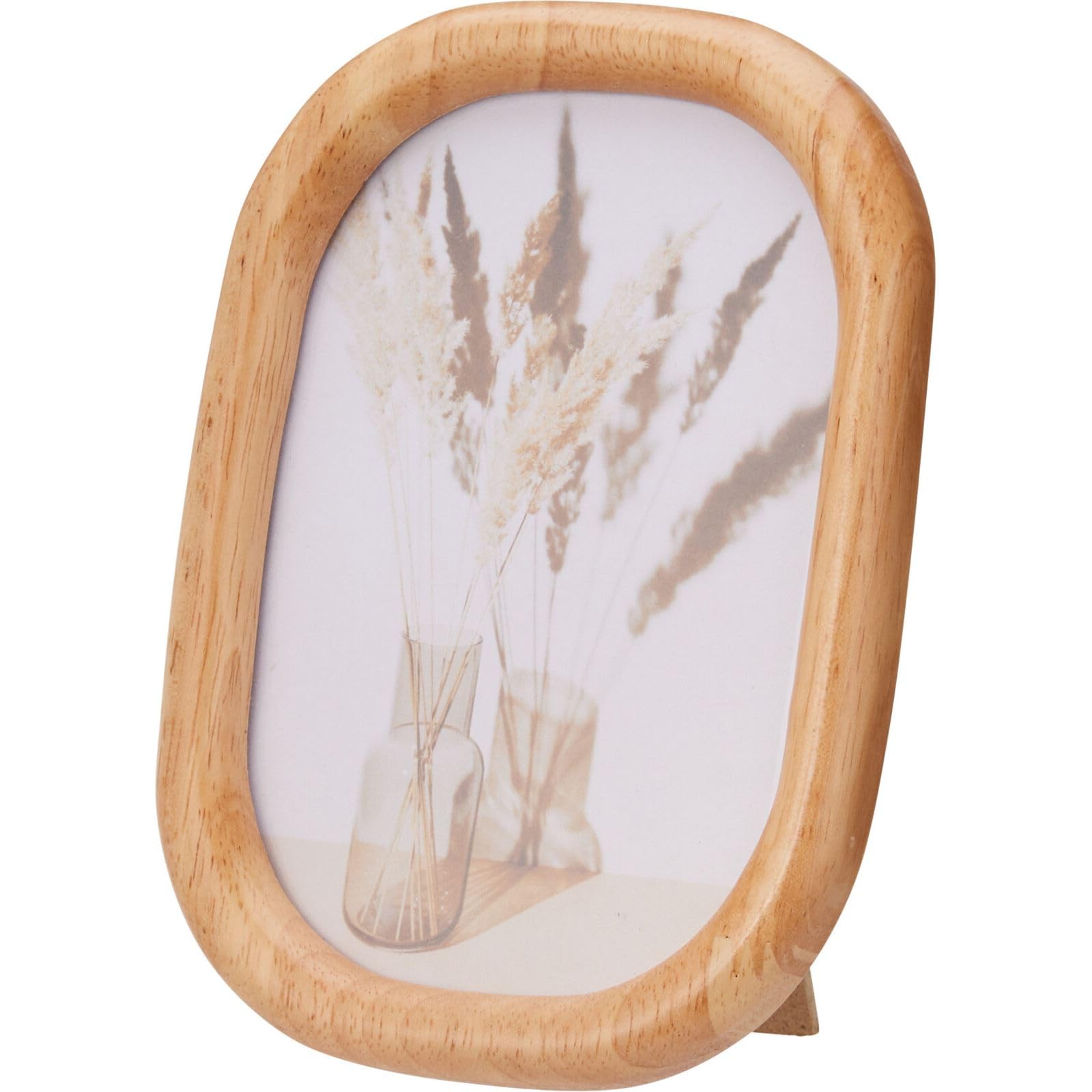 Carousel Home Natural Oval Wooden Photo Frame 4X6, Finish Oval Single Aperture Freestanding 18Cm Picture Frame