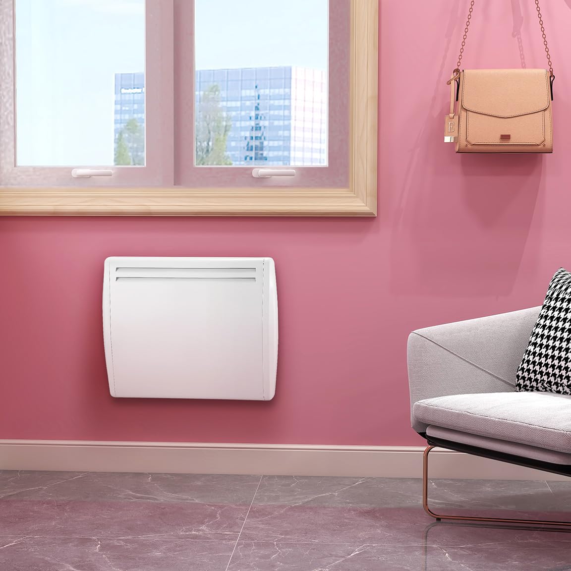 Haverland - Émetteur de Chauffage en céramique Medusa 1000W/Faible consommation/3 programmes pré-enregistrés de série/Thermostat avec écran LCD/Connexion directe au réseau électrique.