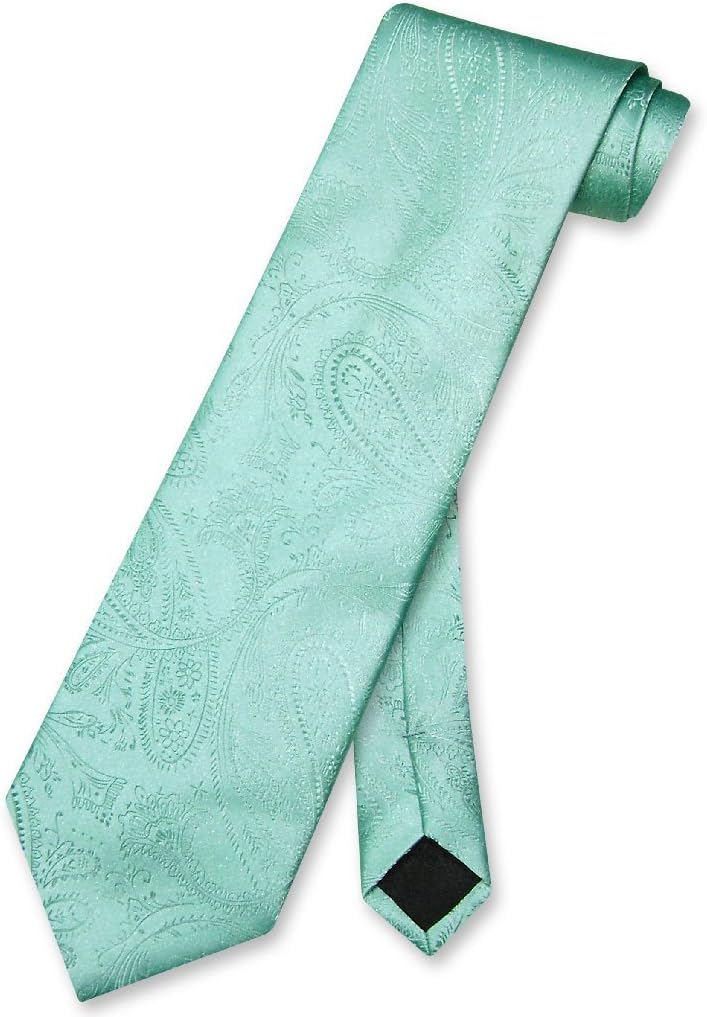 Vesuvio Napoli NeckTie Solid Color PAISLEY Design Men's Neck Tie
