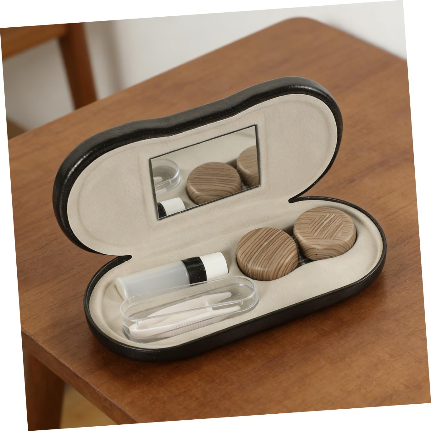 Anneome Custodia per Occhiali da Esterno Doppio Strato in Pu Pelle e Metallo, Organizer Portatile per Lenti Protezione Contro Danni, Set da 1 per Uso Multiuso Domestico