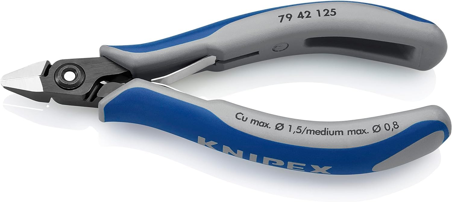 KNIPEX Precyzyjne szczypce tnące boczne dla elektroników z osłonkami wielokomponentowymi 125 mm, 79 42 125