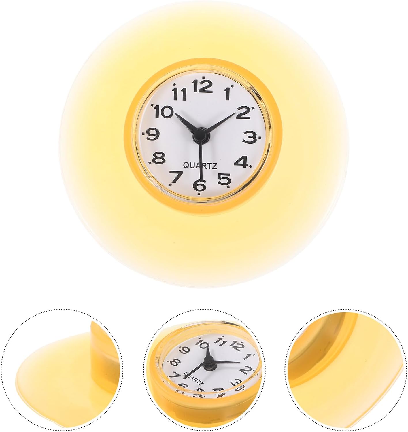 Bathroom Wall Clock with Suction Cup Stylish Vintage Glass Mirror Clock for Shower Kitchen High Humidity Areas Easy to Install Decorative Timer