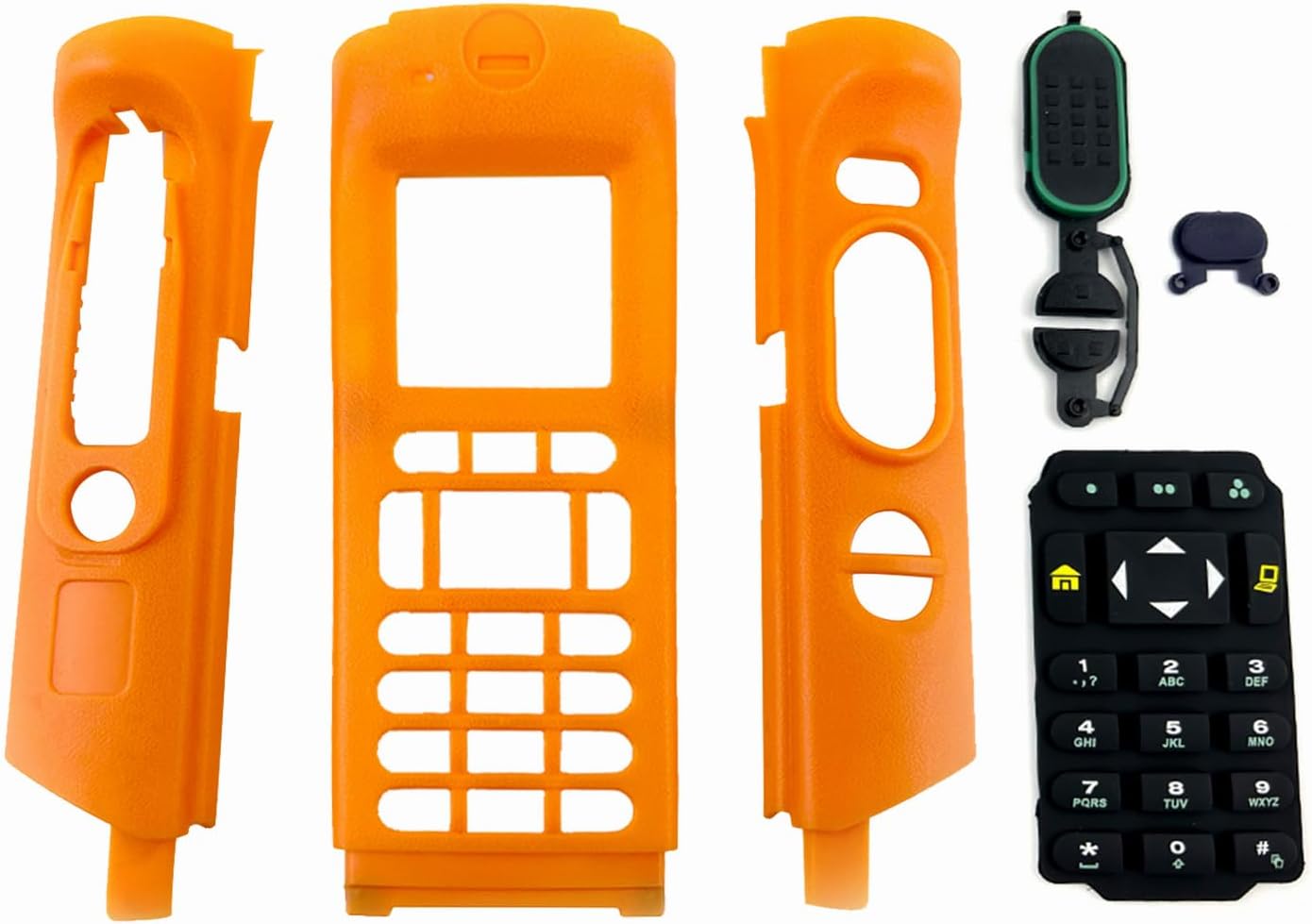Housing Case Cover Replacement for Motorola APX6000 APX6000XE APX8000 APX8000XE M3 Two Way Radio with Rubber Full Keypad (Orange + Keypad)