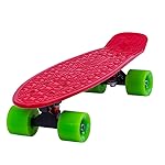 Flybar 22 Inch Kids Skateboard - Mini Cruiser Skateboards for Kids Ages 6-12, Outdoor Toys, Lightweight, Durable, Non-Slip Deck, ABEC-7 Bearings, Holds up to 175 lbs (Red)