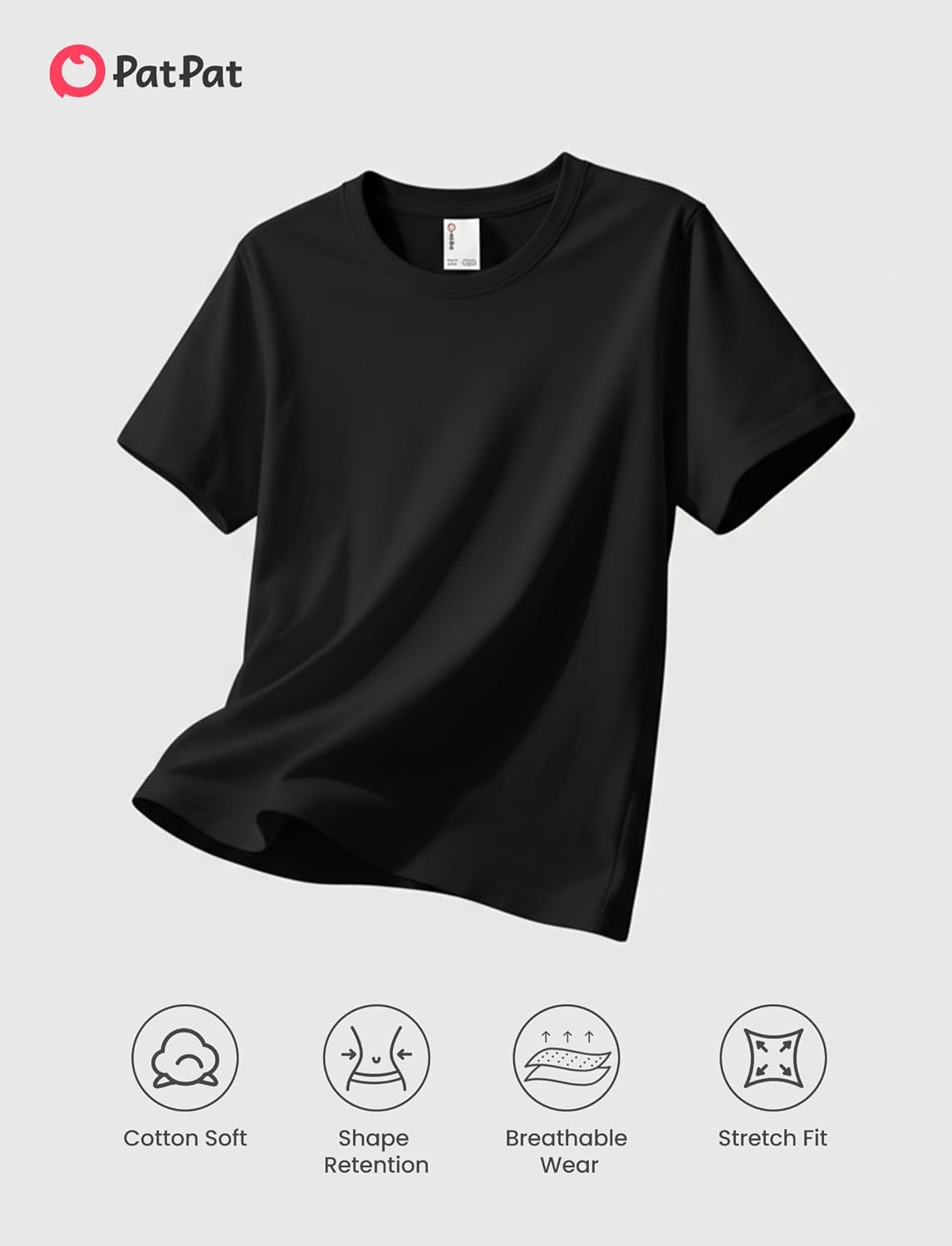 PATPAT Boys Plain Basic Tees 5-16 Years Cotton Solid Short Sleeve Crewneck T Shirts Teen Boys Summer Clothes - Image 4