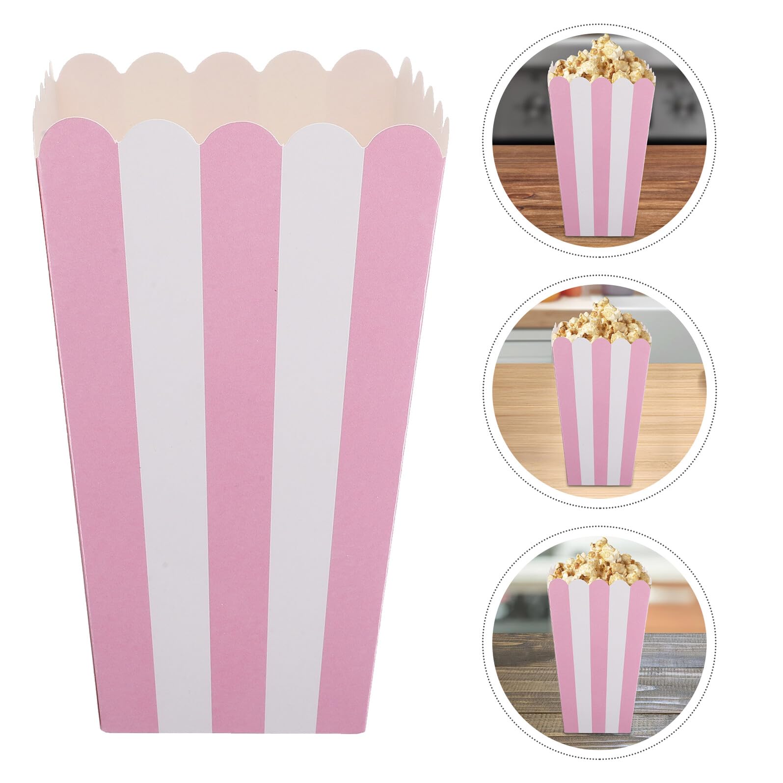 Alipis 100piezas Cubo De Palomitas De Maíz Rayas Cajas Para Palomitas De Maíz Para Cine Recipientes Resistentes Al Aceite Para Dulces Galletas y Noches De Cine Casa