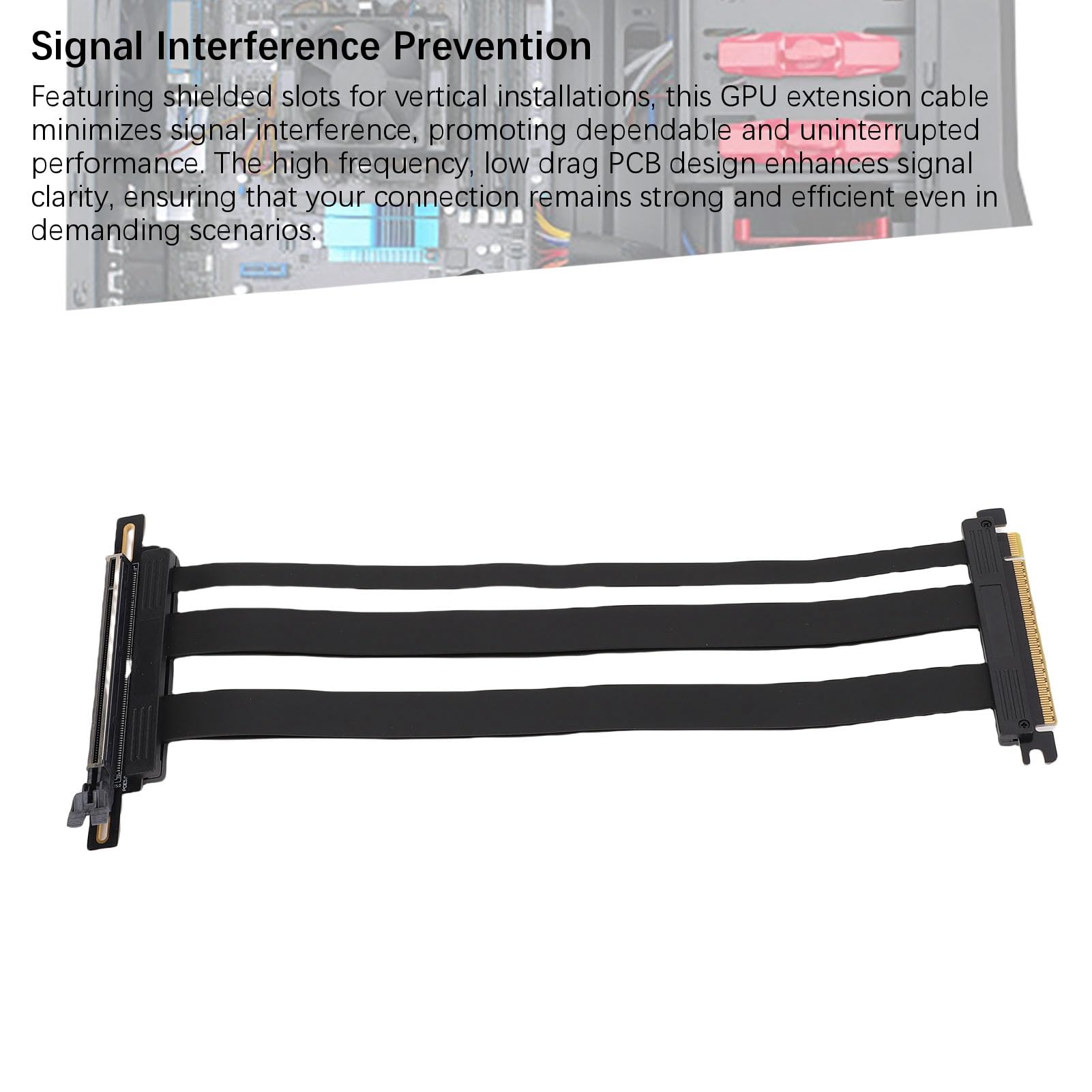 Bnineteenteam Kabel Nośny PCIE 5.0, Szybki Przedłużacz Karty Graficznej ABS PCB, 128 Gb/s do Kompilacji ITX i zastosowań do Gier (30cm)