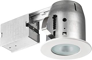 Globe Electric 4 in. Glossy White IC Rated Recessed Lighting Kit, LED Bulb Included 91204