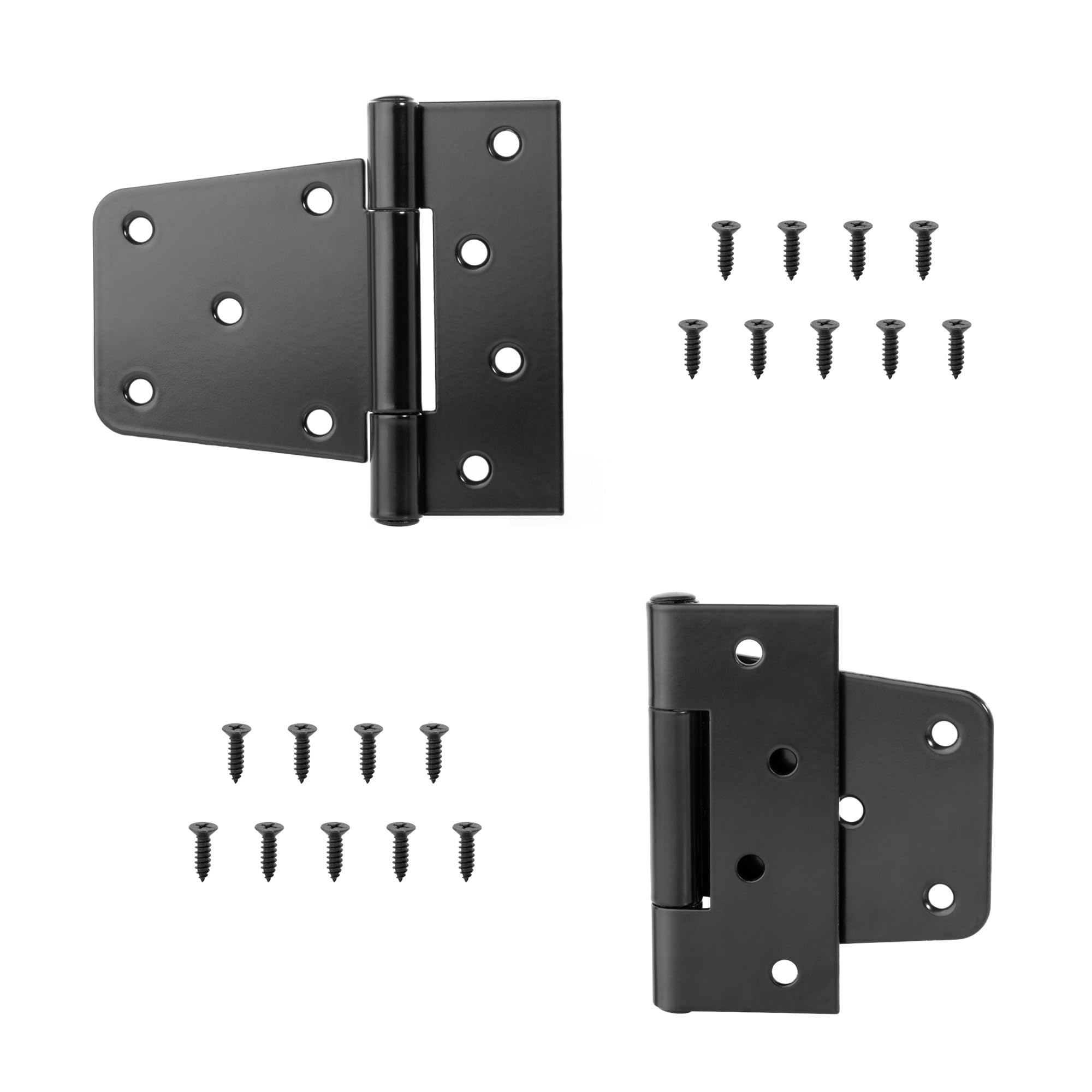 Charnières de porte à roulement à billes robustes en métal noir 4.5 pouces pour abri de jardin